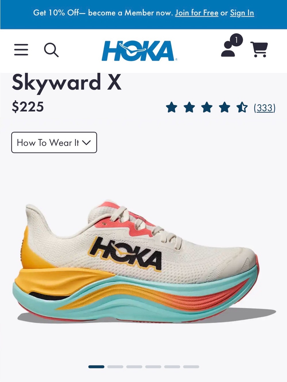 Hoka Skyward X 8.5 GUC lots of miles left